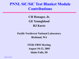PNNL SiC/SiC Test Blanket Module Contributions