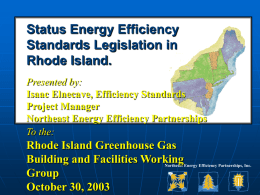 NEEP - Rhode Island Greenhouse Gas Process