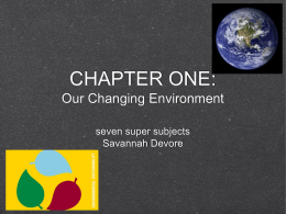 CHAPTER ONE: Our Changing Environment