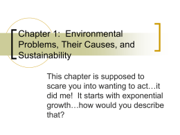 Chapter 1: Environmental Problems, Their Causes, and Sustainability