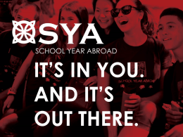 Who Are SYA Students?