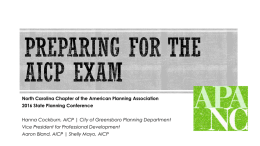 Preparing for the AICP Exam - APA-NC