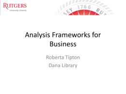Analysis Frameworks for Business
