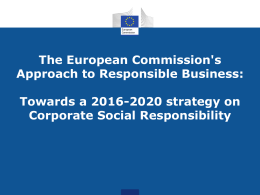 The European Commission`s Approach to Responsible Business