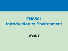 ENS501 Week 1