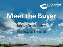 Meet the Buyer - West Yorkshire Combined Authority
