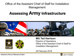 Assessing Army Infrastructure - Installation Innovation Forum 2016