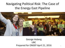 A Case Study of the Energy East Pipeline