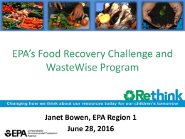 EPA WasteWise and Food Recovery Challenge