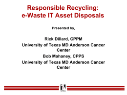 e-Waste IT Asset Disposals