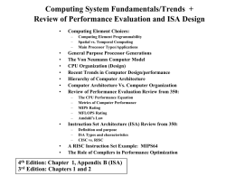 Computing System Fundamentals/Trends, Review of Performance