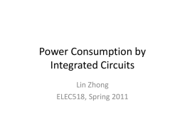 Power Consumption by Integrated Circuits