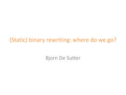 Binary rewriting: where do we go?