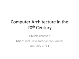 Computer Architecture in the 20th Century
