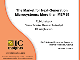 The Market for Next-Generation Microsystems: More than MEMS