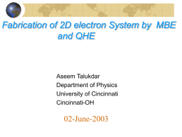 2D electron Gas-MBE and QHE