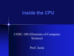 Inside the CPU - Duquesne University