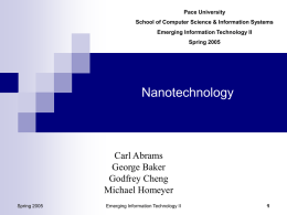 Nanotechnology - Seidenberg School of Computer Science and