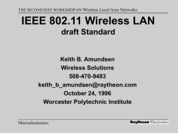 IEEE 802.11 Wireless LAN - Worcester Polytechnic Institute