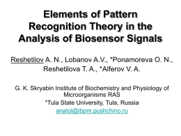 Elements of Pattern Recognition Theory in the Analysis of