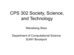 CPS 302 Society, Science, and Technology