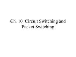 Ch. 8 Circuit Switching