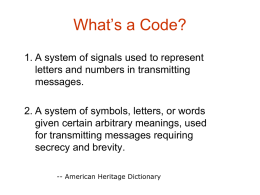 What’s a Code?