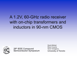 60 GHz wirless receiver frontend on 90 nm CMOS