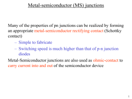 Chapter 14 Metal-Semiconductor Junctions