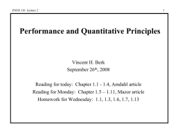 Performance and Quantitative Principles