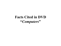 Facts Related in DVD “Computers”