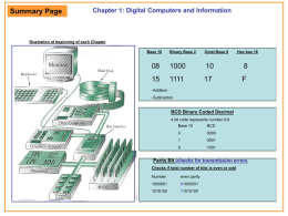 Digital Computers Chapter 1: