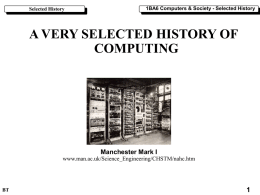 1BA6 Computers & Society - Selected History 16 BT