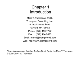 EE529 talk - Thompson Consulting
