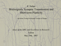 Brainsignals, Synaptic Transmission and Short