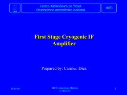 Cryocooled X band Amplifier - Observatorio Astronómico Nacional