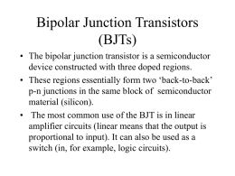Bipolar Junction Transistors (BJTs)