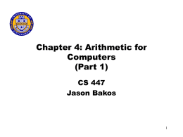 Chapter 4: Computer Arithmetic
