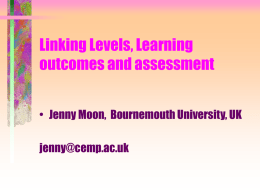 Linking levels, learning outcomes and assessment