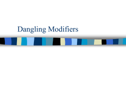 Dangling Modifiers