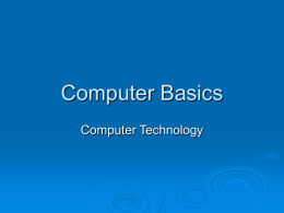 Computer Basics Notes - Corvallis School District #1