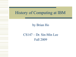 History of Supercomputers at IBM