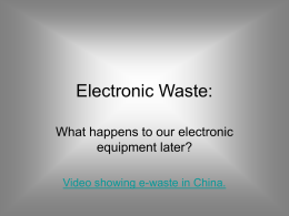 Electronic waste Notes