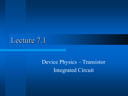 Lecture7.1 Transistor