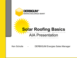 Solar Roofing Systems - AIA