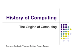 CSE 301 History of Computing - NYU Computer Science Department