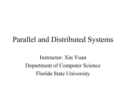 Parallel and Distributed Systems - FSU Computer Science Department