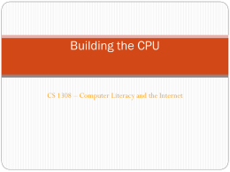 Building the CPU - Texas State Department of Computer Science