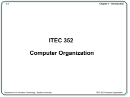 ITEC 352 Computer Organization