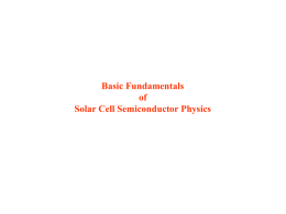 H.S. Semiconductor Physics of Solar Cells I